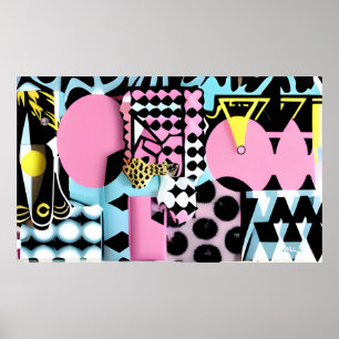Neu ausgerichtet in Memphis Design Poster