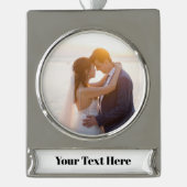 NEU! Bannerdekoration - Premium Silver Tone - Cust Banner-Ornament Silber (Vorderseite)