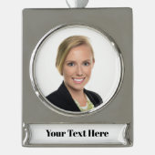 NEU! Bannerdekoration - Premium Silver Tone - Cust Banner-Ornament Silber (Vorderseite)