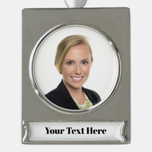 NEU! Bannerdekoration - Premium Silver Tone - Cust Banner-Ornament Silber (Vorderseite)