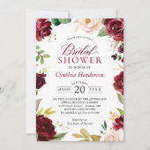 NEU! Beautiful Blush Burgund Bloral Brautparty Einladung (Vorderseite)