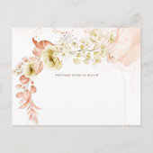 NEU! Boho Floral Wedding Rett Dates Postkarte (Rückseite)