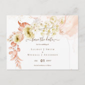 NEU! Boho Floral Wedding Rett Dates Postkarte (Vorderseite)