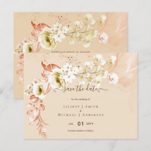 NEU! Boho Floral Wedding Rett Dates Postkarte