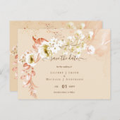 NEU! Boho Floral Wedding Rett Dates Postkarte (Vorne/Hinten)