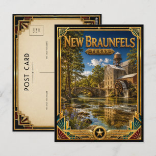 Neu Braunfels Texas Vintage Art Deco Golden Age Postkarte