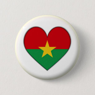 NEU! - BURKINA FASO HERZ BUTTON RÜCKKEHR ABZEICHEN