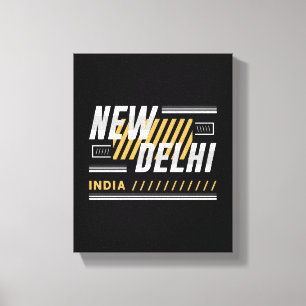 Neu-Delhi Indien Moderne Typografie Grafikdesign Leinwanddruck