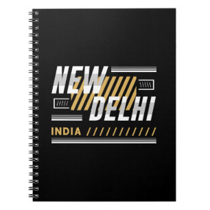 Neu-Delhi Indien Moderne Typografie Grafikdesign Notizblock