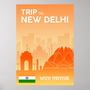 Neu-Delhi Indien Poster