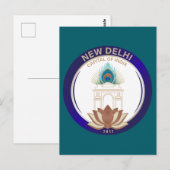Neu-Delhi Indien Postkarte (Vorne/Hinten)