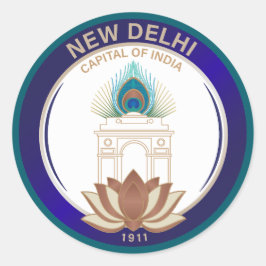 Neu-Delhi Indien Runder Aufkleber