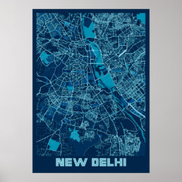 Neu Delhi - Indiens Friedens-Stadtplan Poster