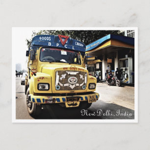 Neu-Delhi LKW Postkarte