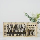 NEU: Einladung zum 40. Geburtstag mit Barcode (Stehend Vorderseite)