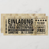 NEU: Einladung zum 40. Geburtstag mit Barcode (Vorne/Hinten)