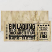 NEU: Einladung zum 50. Geburtstag mit Barcode (Vorne/Hinten)