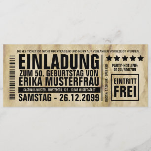 NEU: Einladung zum 50. Geburtstag mit Barcode