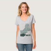 Neu-England 67 T - Shirt der V-Hals gewanderter (Vorderseite Vollansicht)