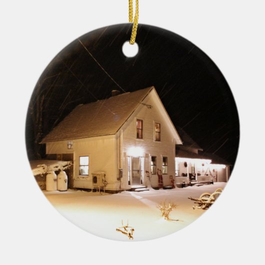 Neu-England Bauernhaus Keramik Ornament (Vorne)