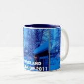 NEU-ENGLAND BLIZZARDE VON 2011 ZWEIFARBIGE TASSE (VorderseiteRechts)
