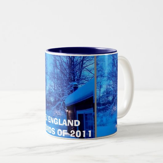 NEU-ENGLAND BLIZZARDE VON 2011 ZWEIFARBIGE TASSE (VorderseiteRechts)