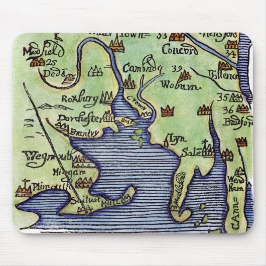 NEU-ENGLAND KARTE 1677 MOUSEPAD (Vorne)