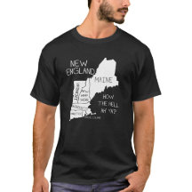 NEU-ENGLAND Spaß Geografie-Karten-T - Shirt