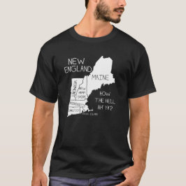 NEU-ENGLAND Spaß Geografie-Karten-T - Shirt