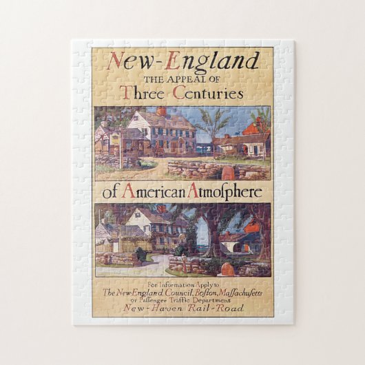 Neu-England Vintage Reise-Plakat-Grafik Puzzle (Vertikal)