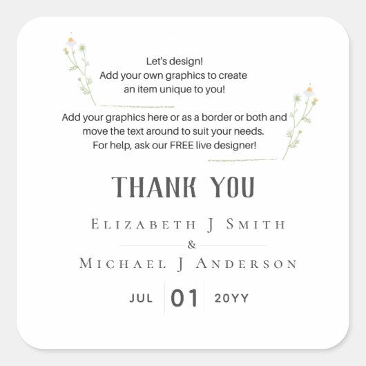 NEU! ENTWICKLUNG VON ETIKETTIEREN MIT EIGENEM WAND QUADRATISCHER AUFKLEBER (Vorderseite)