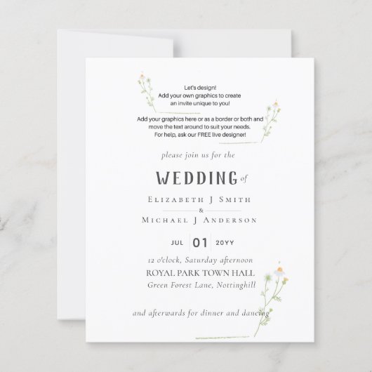 NEU! ENTWICKLUNGSEIGENE WEDDING INVITE - ab 0,50 (Vorderseite)