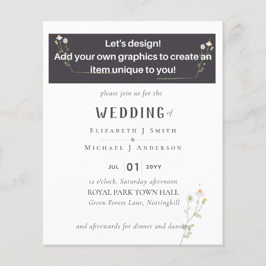 NEU! ENTWICKLUNGSEIGENE WEDDING INVITE - Haushalt  (Vorderseite)