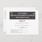 NEU! ENTWICKLUNGSEIGENE WEDDING RSVP Postcard ab 1 Postkarte (Vorne/Hinten)