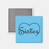 Neu entworfene Schwester Heart Magnet (Vorderseite/Rückseite)