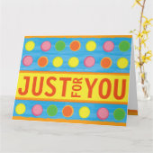 Neu - Fruchtige Polka Punkte auf Aqua Blue Karte (Gelbe Blume)