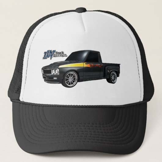 Neu für 2026 Custom Stepside Luv mit Flammen Truckerkappe (Vorderseite)
