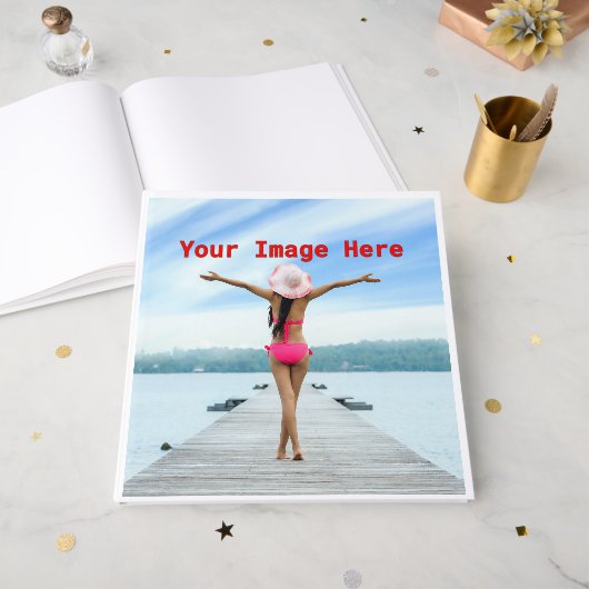 NEU! Gästebuch - Silberfolie - 12" x 12" - Weiß (Vorderseite Offen)