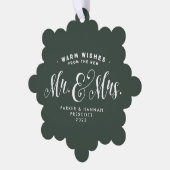 Neu gegossenes Grün ein Foto Weihnachten Ornament Karte (Linke Ecke)