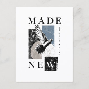 Neu gemacht 2 Korinther 5:17 Brutalist Taube Taufe Postkarte
