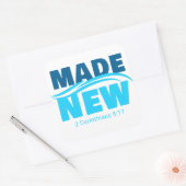 Neu gemacht - Christliche Glaubensstiftung Taufe 2 Quadratischer Aufkleber (Umschlag)