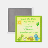 Neu gepanzerte Dinosaurier Save the Date Babydusch Magnet (Vorderseite/Rückseite)