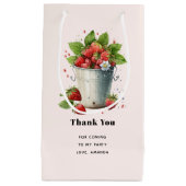 Neu gepickte Erdbeeren in einem Eimer Vielen Dank Kleine Geschenktüte (Vorderseite)