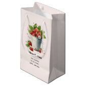 Neu gepickte Erdbeeren in einem Eimer Vielen Dank Kleine Geschenktüte (Vorderseite Schrägansicht)