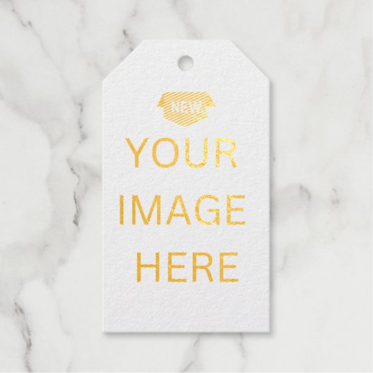 NEU! Geschenkideen Gold - Gepäckstück Form - 10 Pa Geschenkanhänger (Vorderseite)