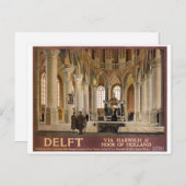 Neu gestaltetes Delft Vintage Travel Poster Postkarte (Vorne/Hinten)