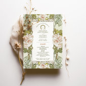 Neu gestaltetes Hochzeitsprogramm mit rosa Rosen Einladung