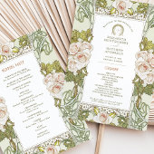 Neu gestaltetes Hochzeitsprogramm mit rosa Rosen Einladung