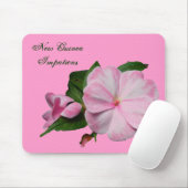 Neu-Guinea Impatiens rosa weißes Mousepad (Mit Mouse)