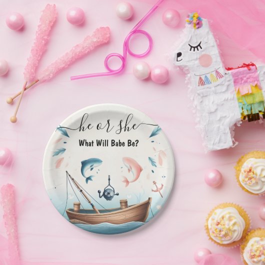 Neu-Haken Köder Fisch Fisch Fisch Fisch Fisch Fisc Pappteller (Party)